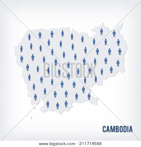 Vector people map of Cambodia . The concept of population. Can be used for presentations, advertising, infographics and the visualization of the statistics.