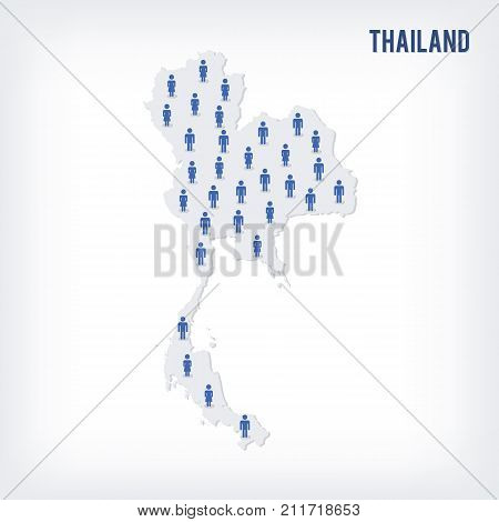 Vector people map of Thailand . The concept of population. Can be used for presentations, advertising, infographics and the visualization of the statistics.