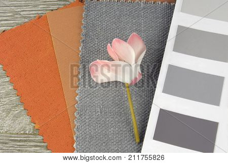 closeup fabric swatches designing combine with colors