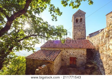 Scenic View Of Nekresi Monastery In Dreamy Sunlight, Georgia
