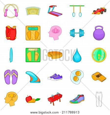 Monitor the health icons set. Cartoon set of 25 monitor the health vector icons for web isolated on white background