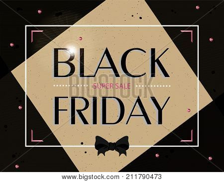 Black friday sale banner template design. Super sale banner. Vector illustration EPS 10.