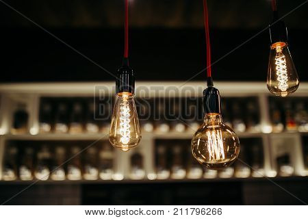 Light bulbs vintage light bulb cafe festive stylebackground image