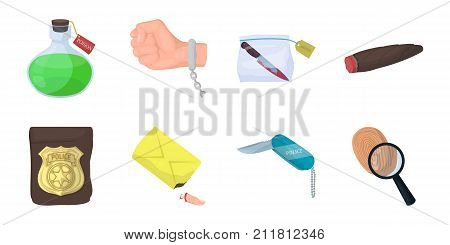 Detective agency icons in set collection for design. Crime and investigation vector symbol stock  illustration.