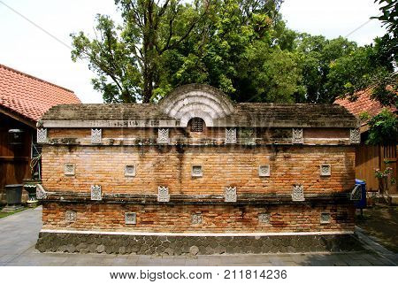 Brick wall partition in the complex of The Great Mosque Kotagede