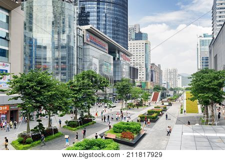 View Of Electronics Stores At Huaqiang North Road, Shenzhen
