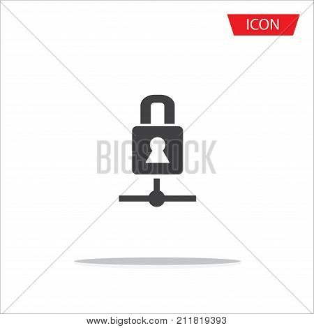 Sharing security icon vector, Sharing lock isolated on white background.