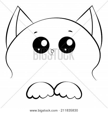Cute Cat Outline Drawing - Sahara