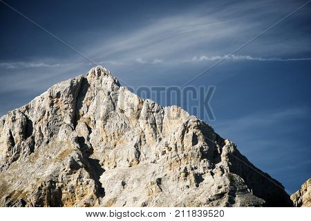 Peaks in Lescun Cirque. Aspe Valley, Pyrenees, France.