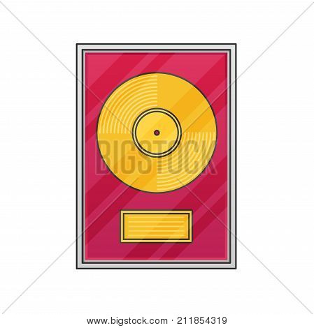 Flat vinyl disk. Vector isolated icon for web