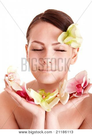 Beautiful girl orhid Flower Spassa. Eristetty.