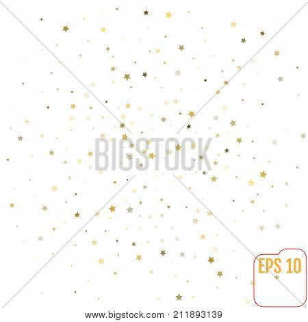 Star Falling Print And Modern Creative Pattern. Golden Starry Ba