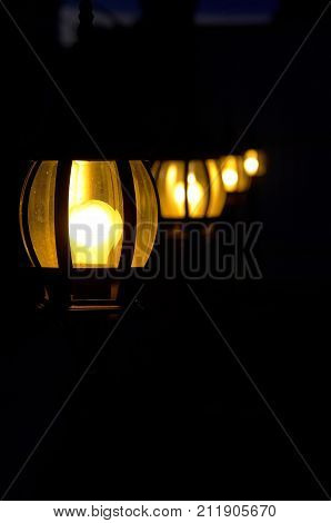 gallery street lights shine in the dark