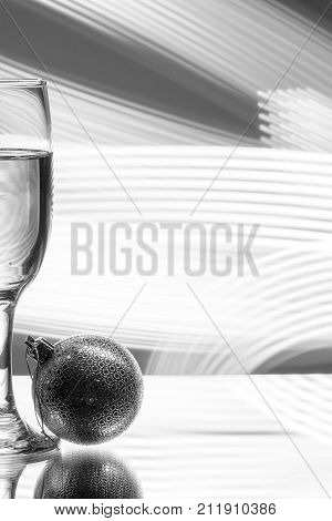 glass of champagne on  festive background. party