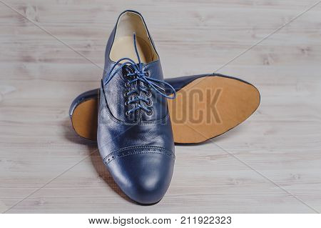 Stylish Blue Man's Crafted Shoes For Ballroom Dancing