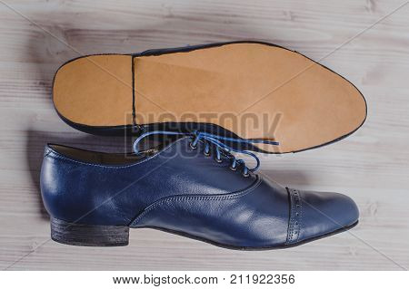 Stylish Blue Man's Crafted Shoes For Ballroom Dancing
