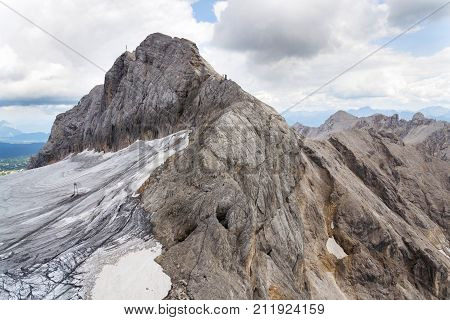 People Climbing Via Koppenkarstein Ferrata Near Dachstein Glacier, Austrian Alps