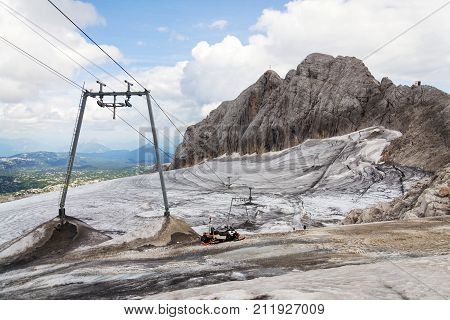 People Climbing Via Koppenkarstein Ferrata Near Dachstein Glacier, Austrian Alps