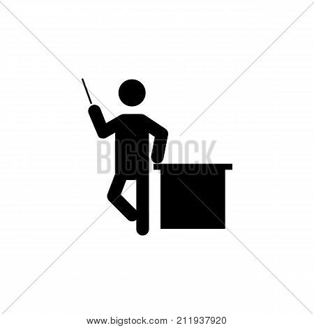 Silhouette of a teacher man icon on white background