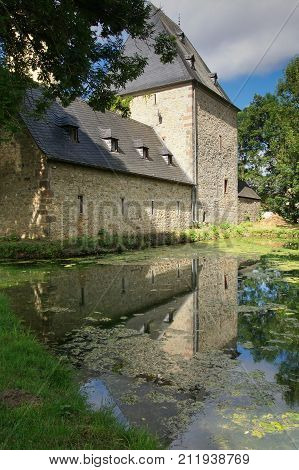 BITBURG, GERMANY - JUNE 26, 2017: Old Rittersdorf Castle close to Bitburg on June 26, 2017 in Germany, Europe
