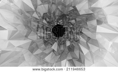 Low poly tunnel. Digital illustration. 3d rendering