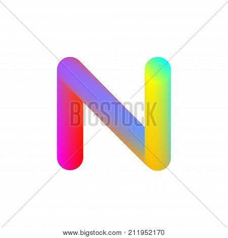 Letter N. Gradient circle. Template for logo icons Stock vector