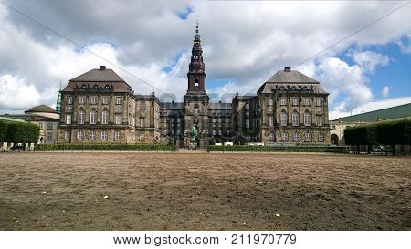 Castle Christiansborg in Copenhagen on a summer day