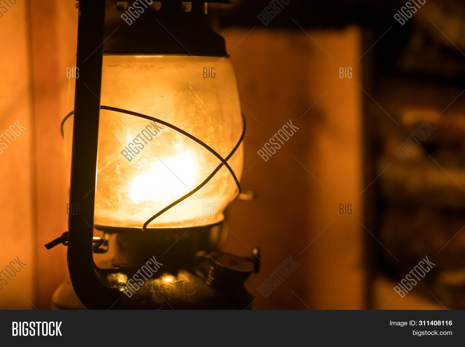 Old Lit Kerosene Lamp Image & Photo (Free Trial) | Bigstock