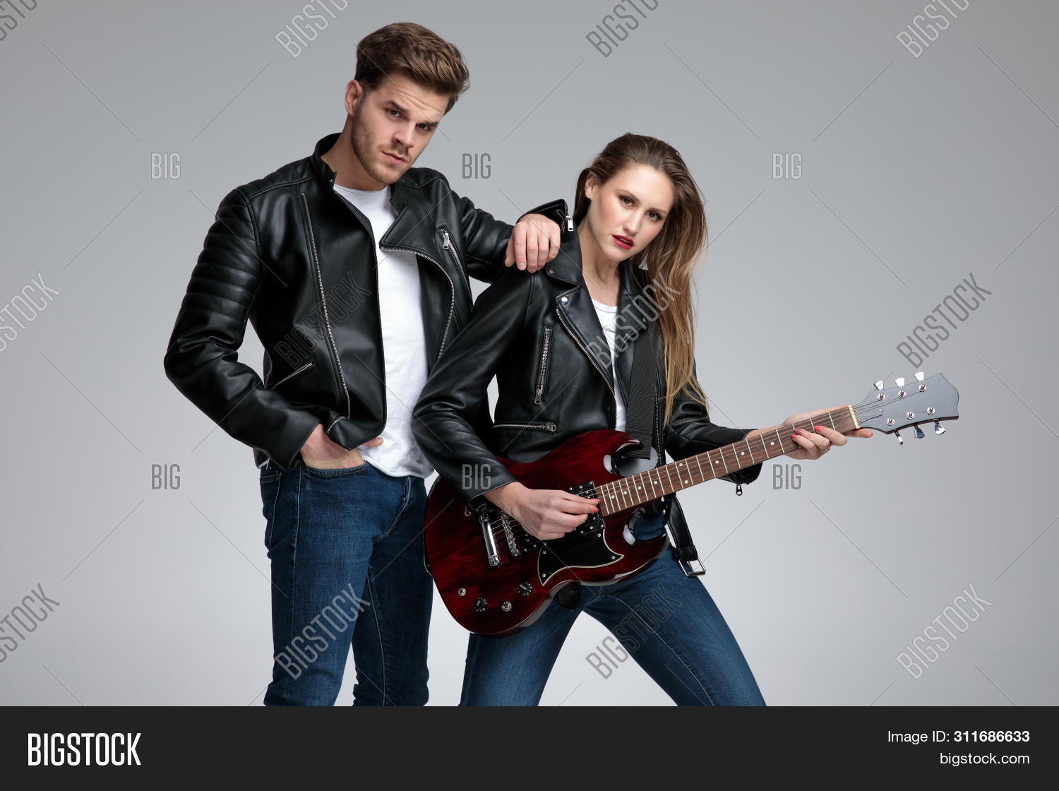 Casual Couple Posing Image Photo Free Trial Bigstock