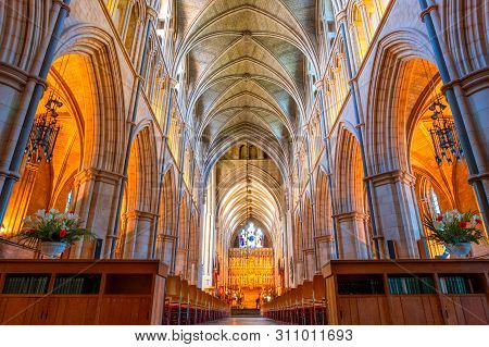 London, Uk - May 22 2018: Southwark Cathedral Has Been A Place Of Christian Worship For More Than 1,