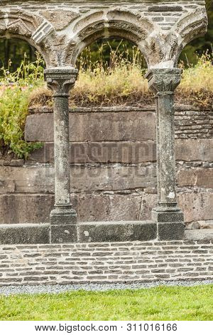 The Remains Of Lysekloster, Lyse Mariakloster, Ruined Monastery In South Western Norway. Old Buildin