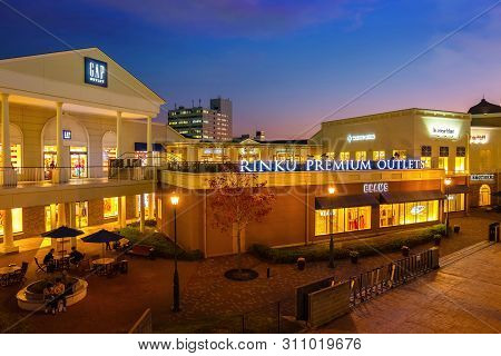 Osaka, Japan - October 29 2018: Rinku Premium Outlets Located Across From Kansai International Airpo