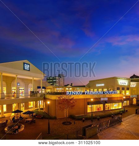 Osaka, Japan - October 29 2018: Rinku Premium Outlets Located Across From Kansai International Airpo