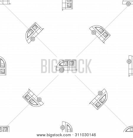Camping Trailer Pattern Seamless Repeat Geometric For Any Web Design