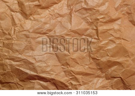 Wrinkled Paper Background. Texture Of Crumpled Paper. Texture Of Crumpled Old Paper Closeup