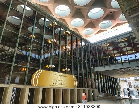 The Modern Entrance Of The Teatro Regio Di Torino