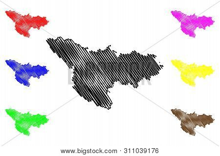Timis County (administrative Divisions Of Romania, Vest Development Region) Map Vector Illustration,