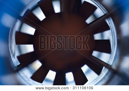 The Blades Of The Motor In The Ventilation Tunnel.
