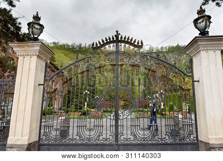 Central Park Gate In Borjomi - Balneological Resort With Famous Spring Of Mineral Water