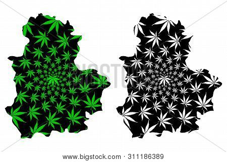 Corum (provinces Of The Republic Of Turkey) Map Is Designed Cannabis Leaf Green And Black, Çorum Ili