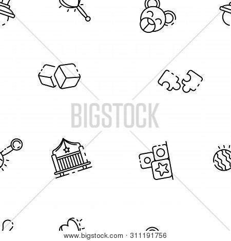 Crib Baby Icon. Outline Crib Baby Icon For Web Design Isolated On White Background