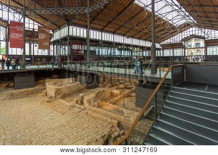 Barcelona, Spain- 09 November 2014: Ruins Of The Medieval City, Part Of The La Ribera District In Th