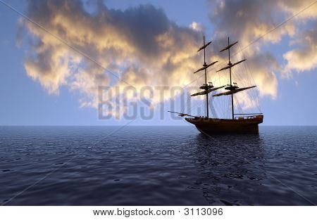 Gamle Galleon Over havet