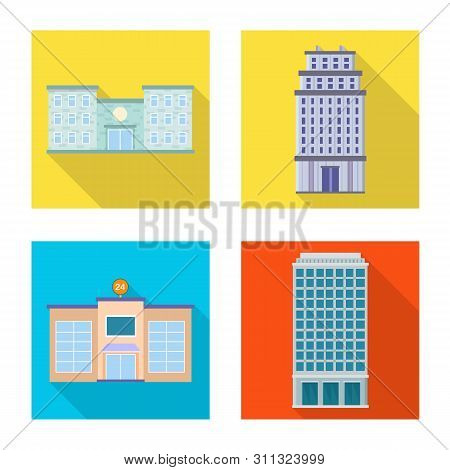 Isolated Object Of Municipal And Center Symbol. Set Of Municipal And Estate Vector Icon For Stock.