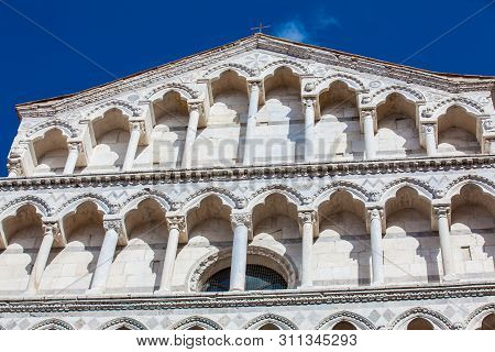 Detail Of The Beautiful Church Of San Michele In Borgo Built On The 11Th Centrury In Pisa