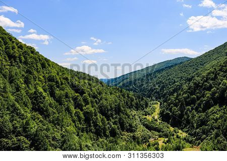 Landscape Photo Of Iezer Mountains In Romania.