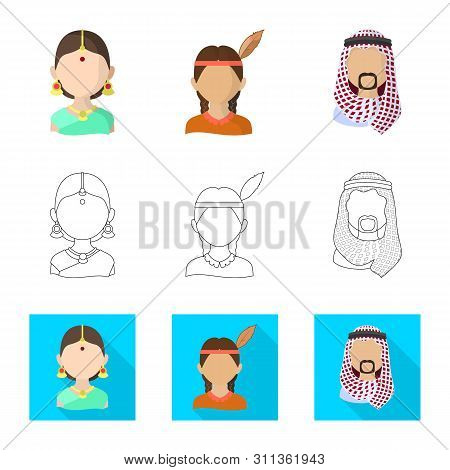 Isolated Object Of Imitator And Resident Symbol. Set Of Imitator And Culture Stock Vector Illustrati