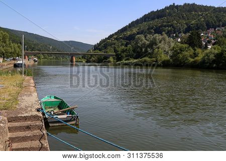 Bridge Over Neckar In The Town Of Eberbach
