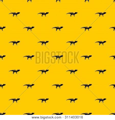 Hadrosaurid Dinosaur Pattern Seamless Repeat Geometric Yellow For Any Design