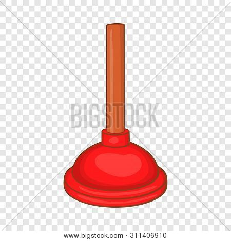 Red Cup Plunger Icon In Cartoon Style On A Background For Any Web Design